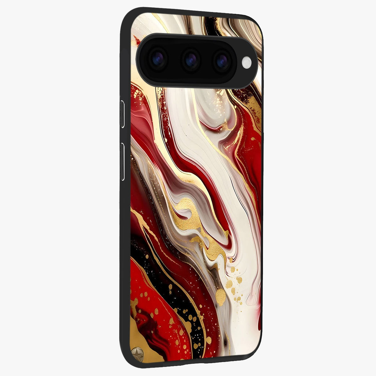  Red And White Marble back cover For Google Pixel 11 Pro slim fit glass case with vibrant aesthetic design