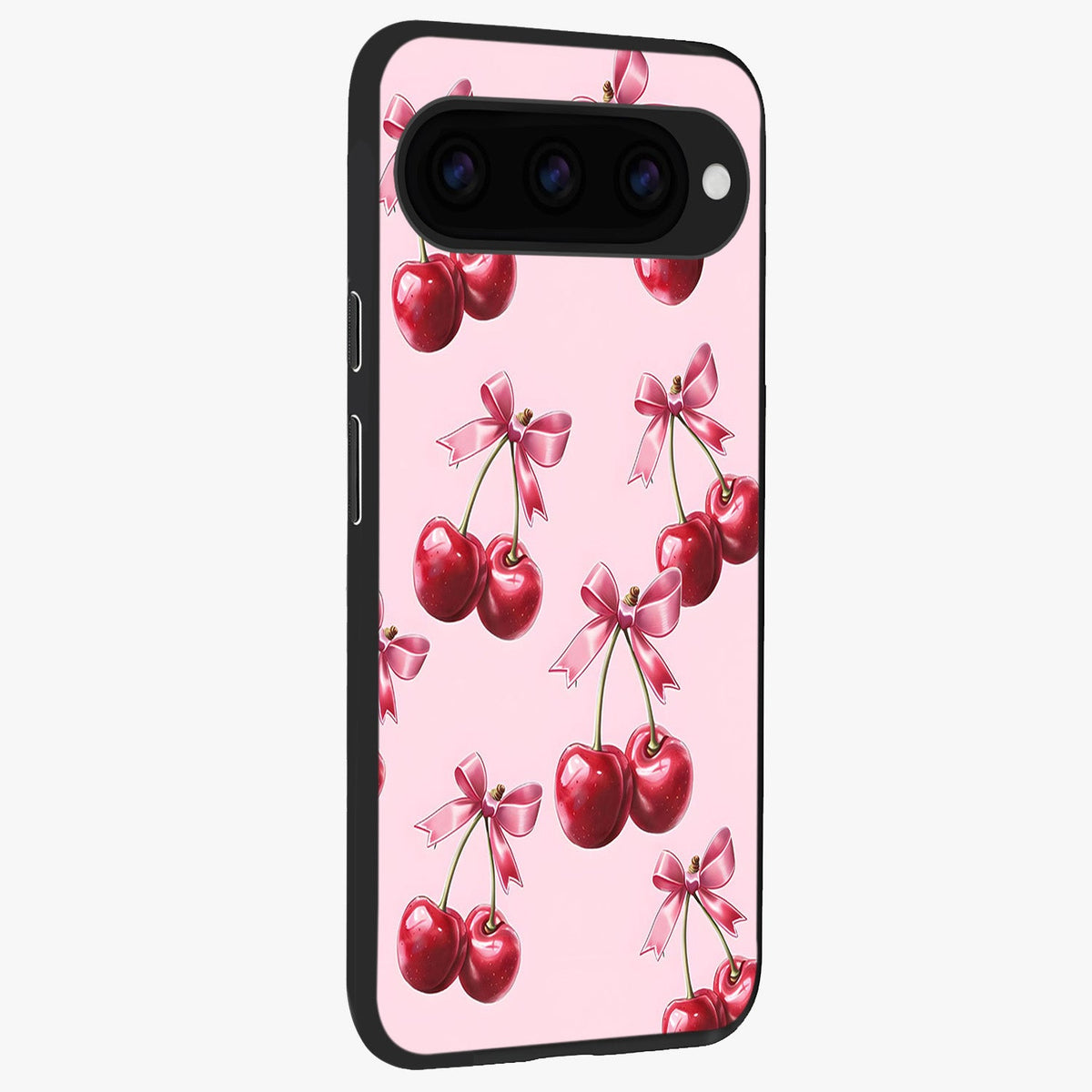  Red Cherries Pattern back cover For Google Pixel 11 Pro slim fit glass case with vibrant aesthetic design
