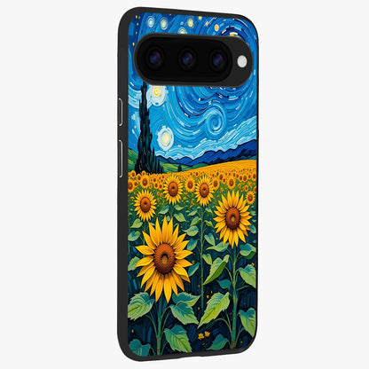  Starry Sunflower Dreams back cover For Google Pixel 11 Pro slim fit glass case with vibrant aesthetic design