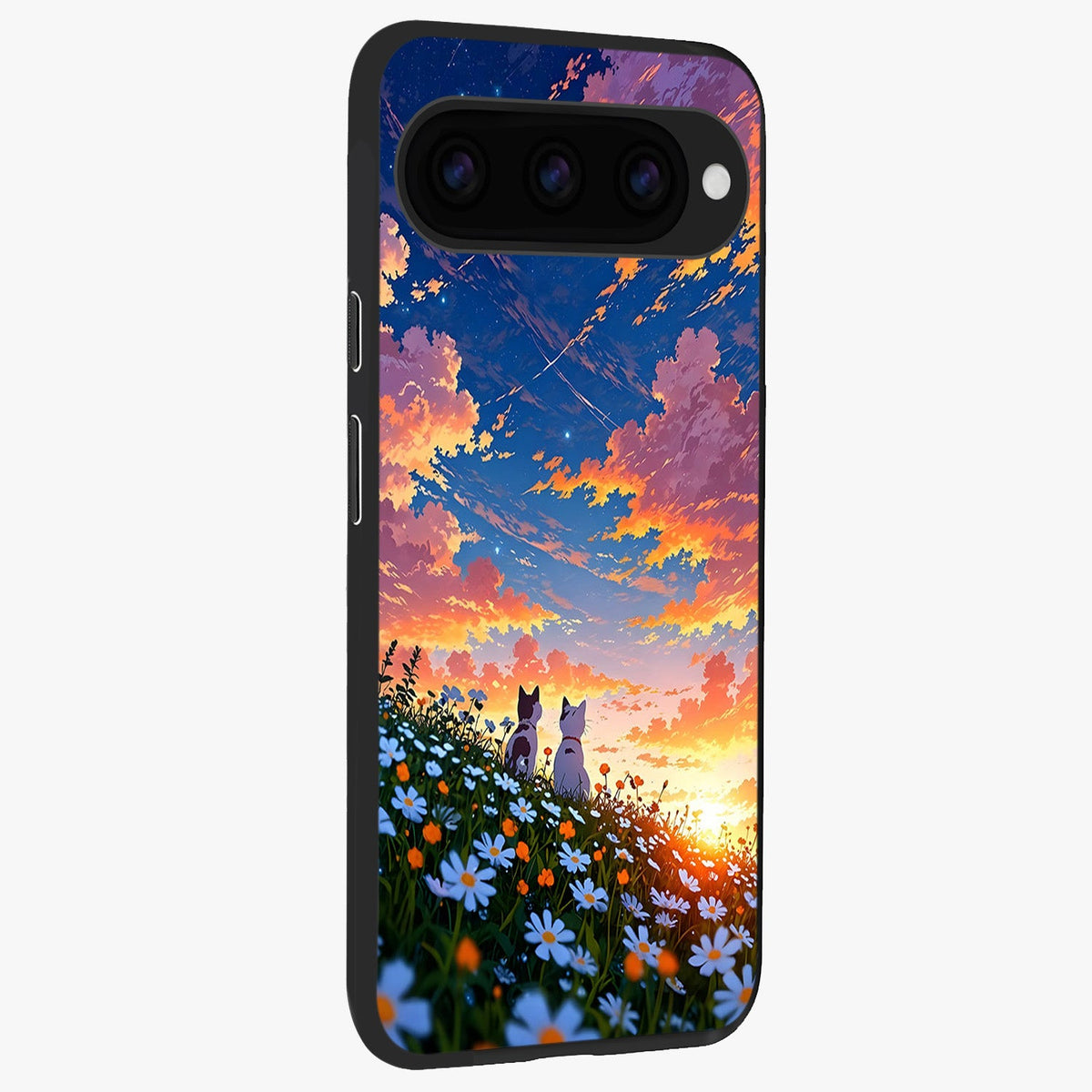  Two Cats Friends back cover For Google Pixel 11 Pro slim fit glass case with vibrant aesthetic design
