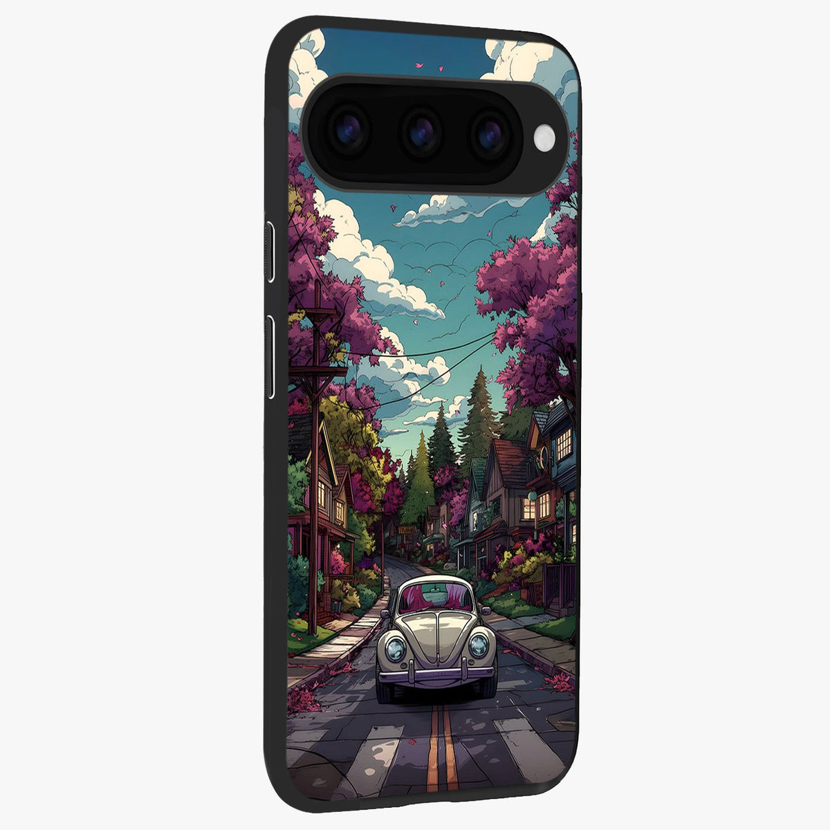  Vintage Street Drive back cover For Google Pixel 11 Pro slim fit glass case with vibrant aesthetic design