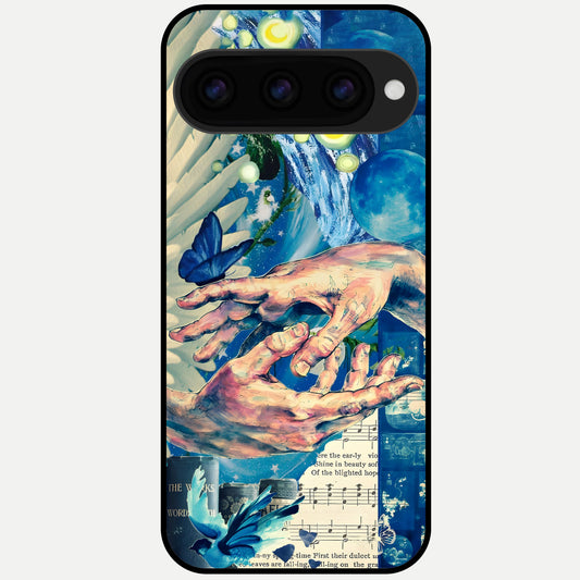 Aesthetic Divider Glass Case For Google Pixel 11 Pro back cover – full design glossy printed glass finish