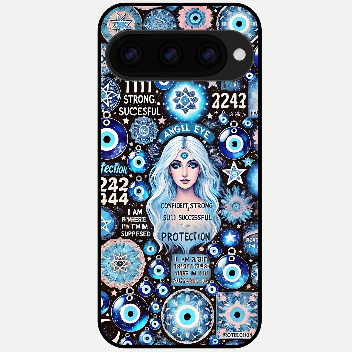  Angel Aura Shield Glass Case For Google Pixel 11 Pro back cover – full design glossy printed glass finish