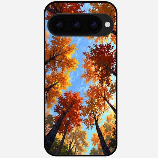  Autumn Sky Rise Glass Case For Google Pixel 11 Pro back cover – full design glossy printed glass finish