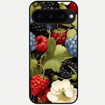  Berry Bloom Charm Glass Case For Google Pixel 11 Pro back cover – full design glossy printed glass finish