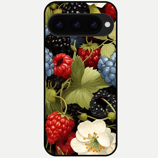  Berry Bloom Charm Glass Case For Google Pixel 11 Pro back cover – full design glossy printed glass finish