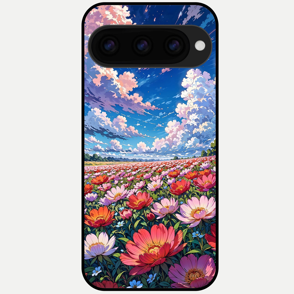  Blossom Sky Field Glass Case For Google Pixel 11 Pro back cover – full design glossy printed glass finish