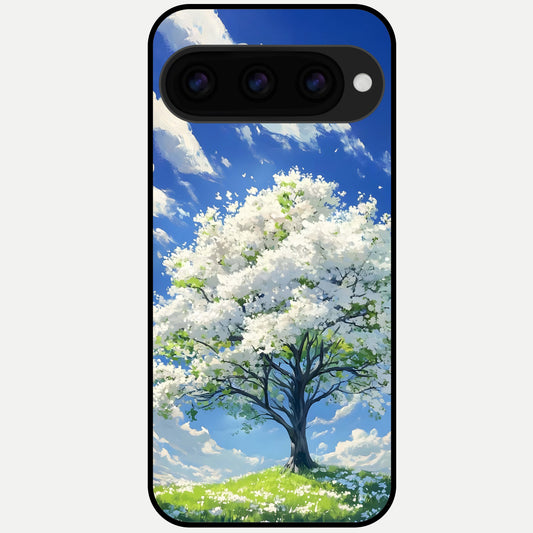  Blossom Sky Serenity Glass Case For Google Pixel 11 Pro back cover – full design glossy printed glass finish