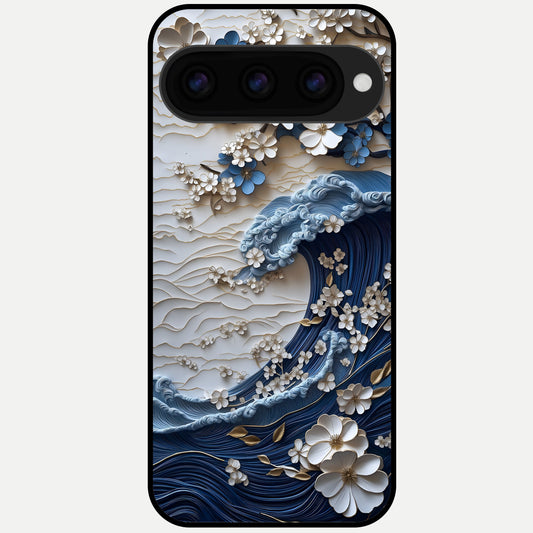  Blossom Wave Art Glass Case For Google Pixel 11 Pro back cover – full design glossy printed glass finish