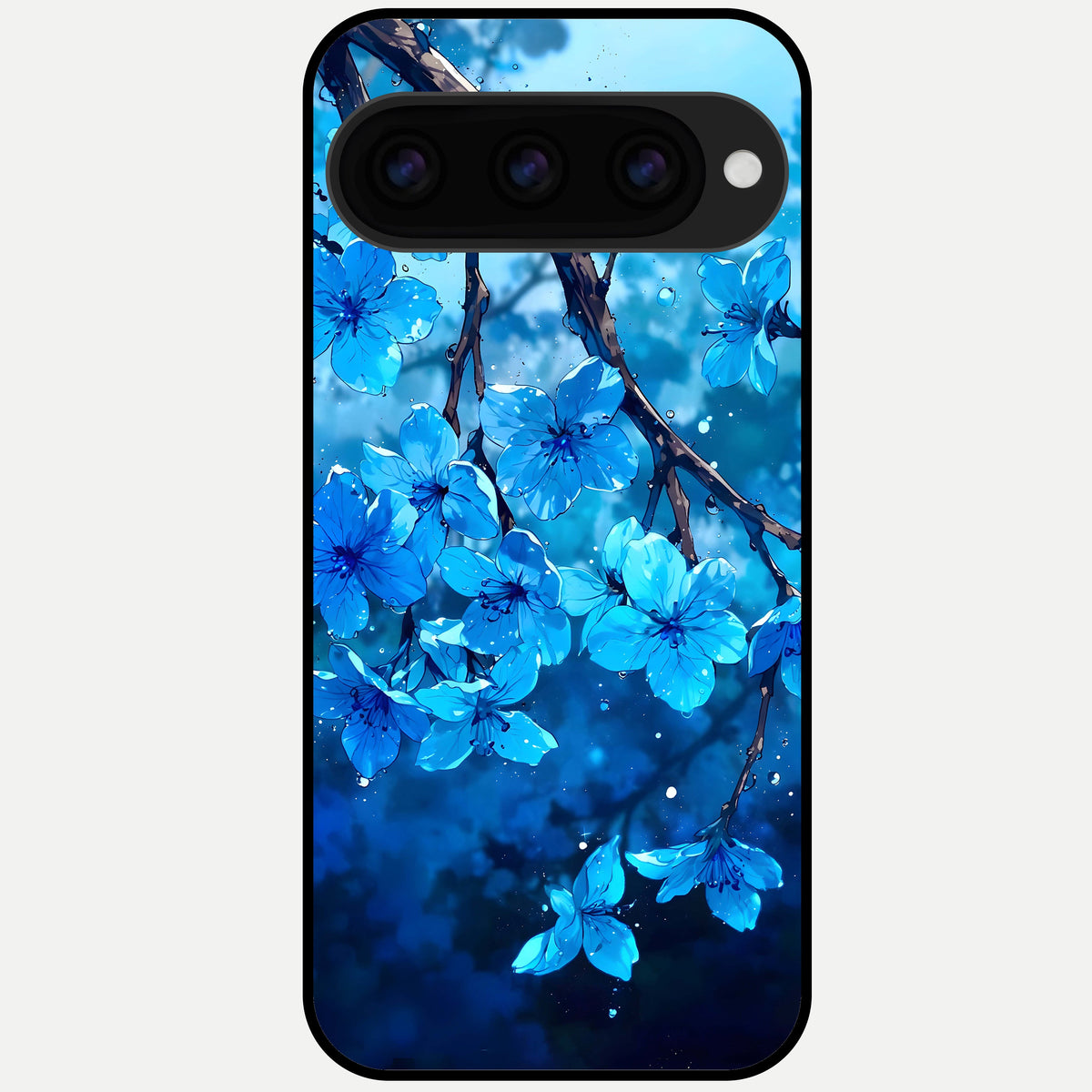  Blue Blossoms Branch Glass Case For Google Pixel 11 Pro back cover – full design glossy printed glass finish