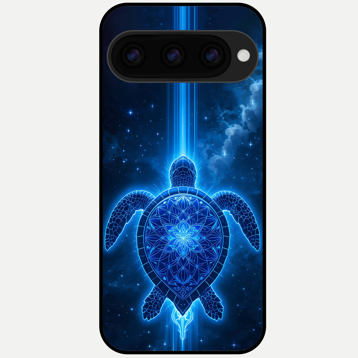  Blue Galaxy Turtle Glass Case For Google Pixel 11 Pro back cover – full design glossy printed glass finish