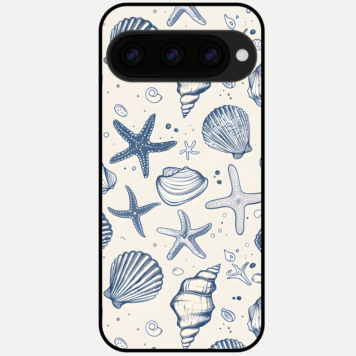  Blue Ocean Outline Glass Case For Google Pixel 11 Pro back cover – full design glossy printed glass finish