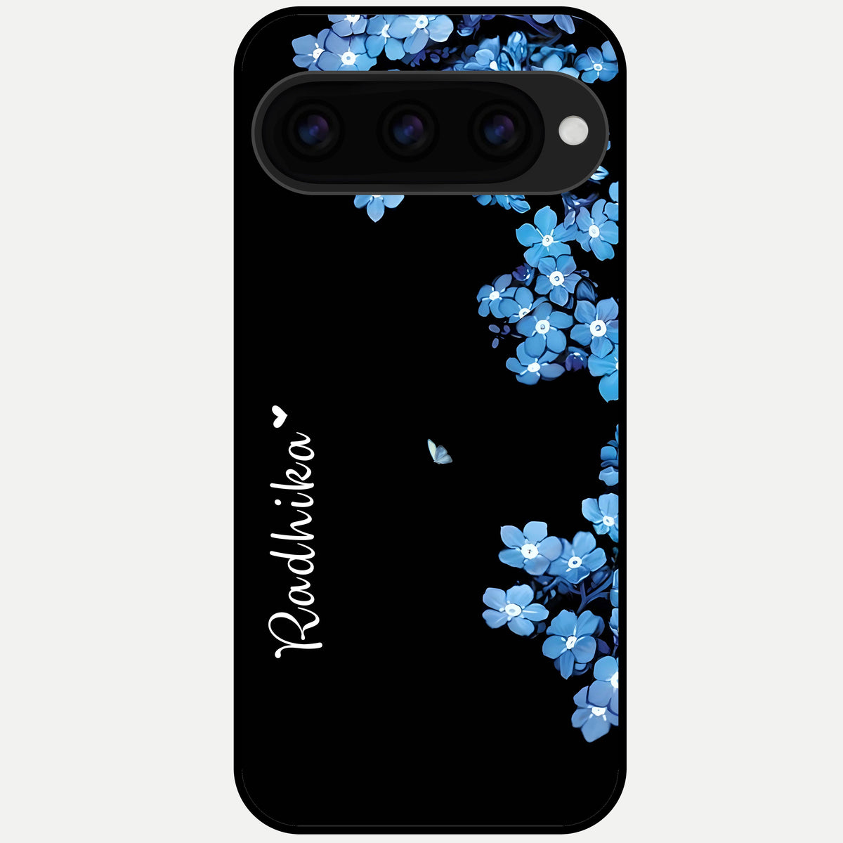  Blue Petal Dream Custom Name Glass Case For Google Pixel 11 Pro back cover – full design glossy printed glass finish