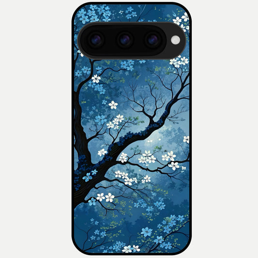  Blue Tree Serenity Glass Case For Google Pixel 11 Pro back cover – full design glossy printed glass finish