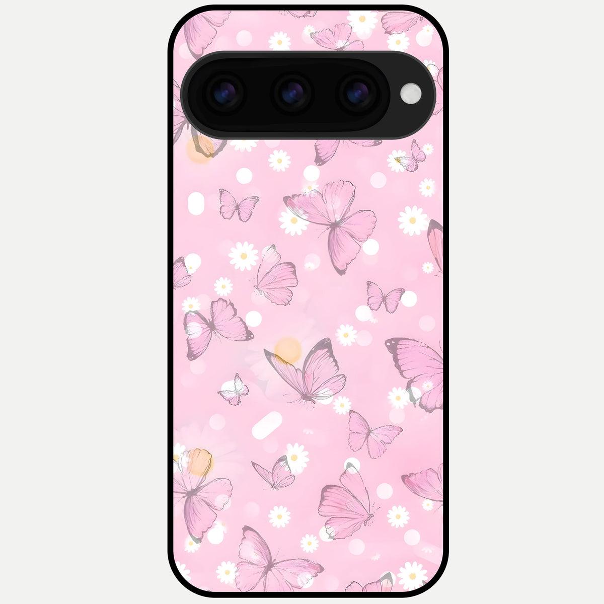  Blush Butterfly Garden Glass Case For Google Pixel 11 Pro back cover – full design glossy printed glass finish
