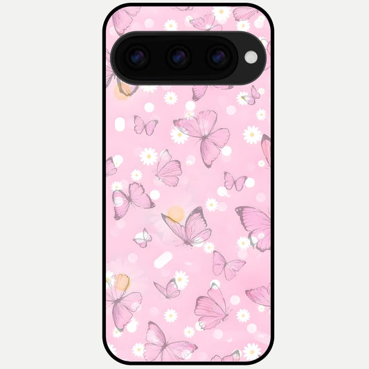  Blush Butterfly Garden Glass Case For Google Pixel 11 Pro back cover – full design glossy printed glass finish
