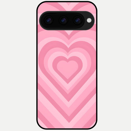  Blush Heart Waves Glass Case For Google Pixel 11 Pro back cover – full design glossy printed glass finish
