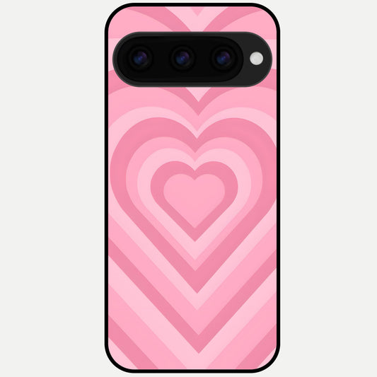  Blush Heart Waves Glass Case For Google Pixel 11 Pro back cover – full design glossy printed glass finish
