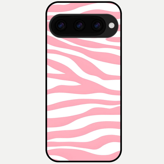  Blush Zebra Flow Glass Case For Google Pixel 11 Pro back cover – full design glossy printed glass finish