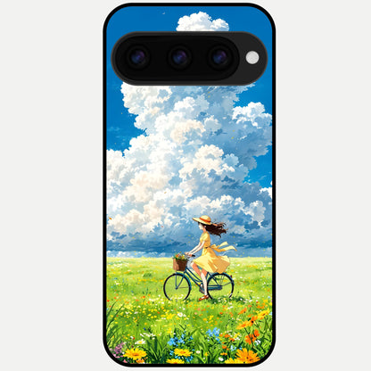  Breezy Meadow Ride Glass Case For Google Pixel 11 Pro back cover – full design glossy printed glass finish