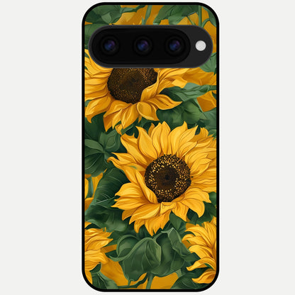  Bright Sunflower Bloom Glass Case For Google Pixel 11 Pro back cover – full design glossy printed glass finish