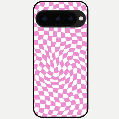  Bubblegum Check Wave Glass Case For Google Pixel 11 Pro back cover – full design glossy printed glass finish