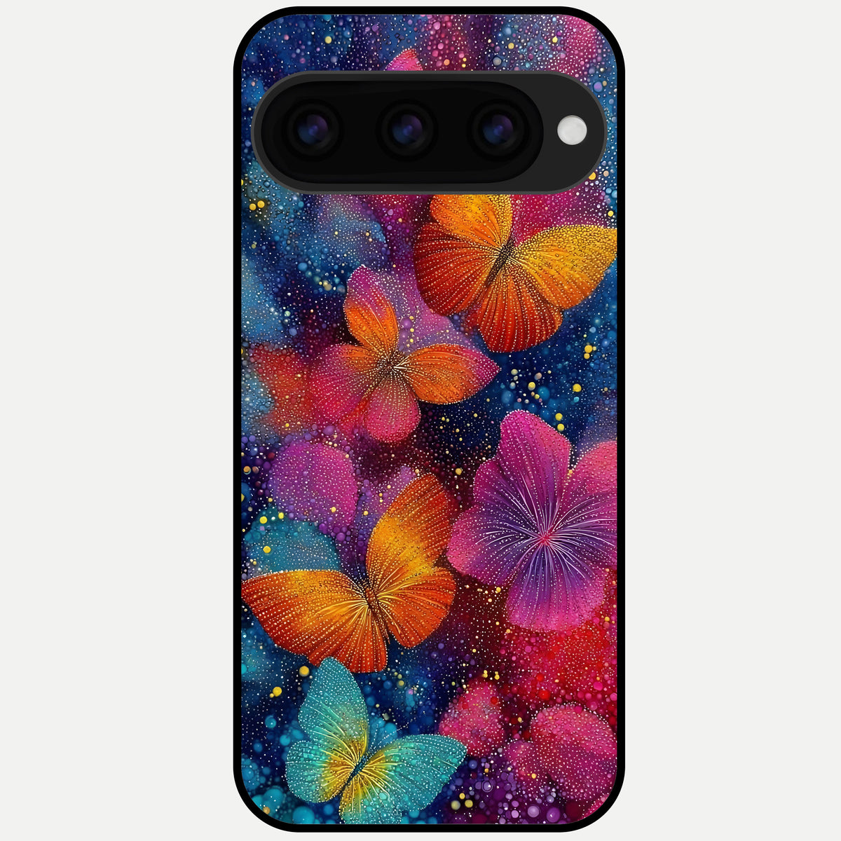  Butterfly Dream Mist Glass Case For Google Pixel 11 Pro back cover – full design glossy printed glass finish