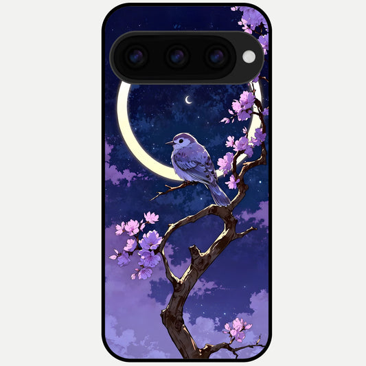  Celestial Bird Blossom Glass Case For Google Pixel 11 Pro back cover – full design glossy printed glass finish