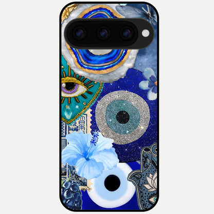  Celestial Blue Vision Glass Case For Google Pixel 11 Pro back cover – full design glossy printed glass finish
