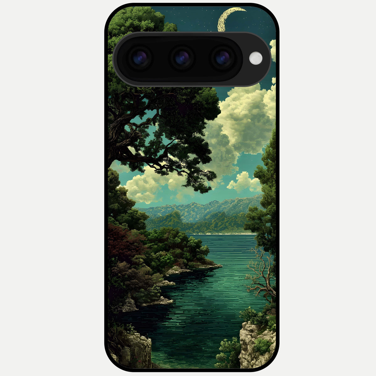  Celestial Lake Peace Glass Case For Google Pixel 11 Pro back cover – full design glossy printed glass finish