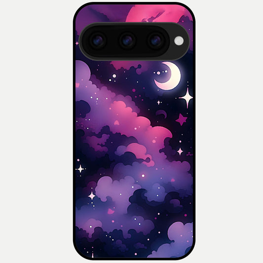  Celestial Moon Magic Glass Case For Google Pixel 11 Pro back cover – full design glossy printed glass finish