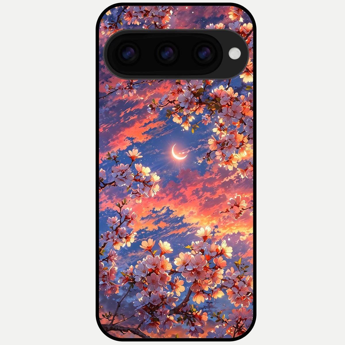  Celestial Sakura Sunset Glass Case For Google Pixel 11 Pro back cover – full design glossy printed glass finish