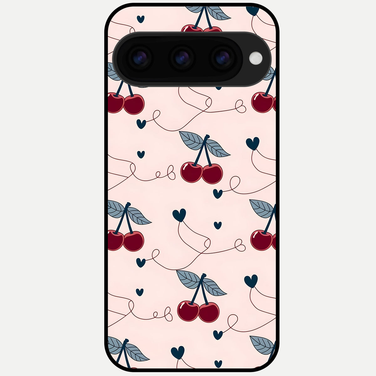  Cherry Heart Line Glass Case For Google Pixel 11 Pro back cover – full design glossy printed glass finish