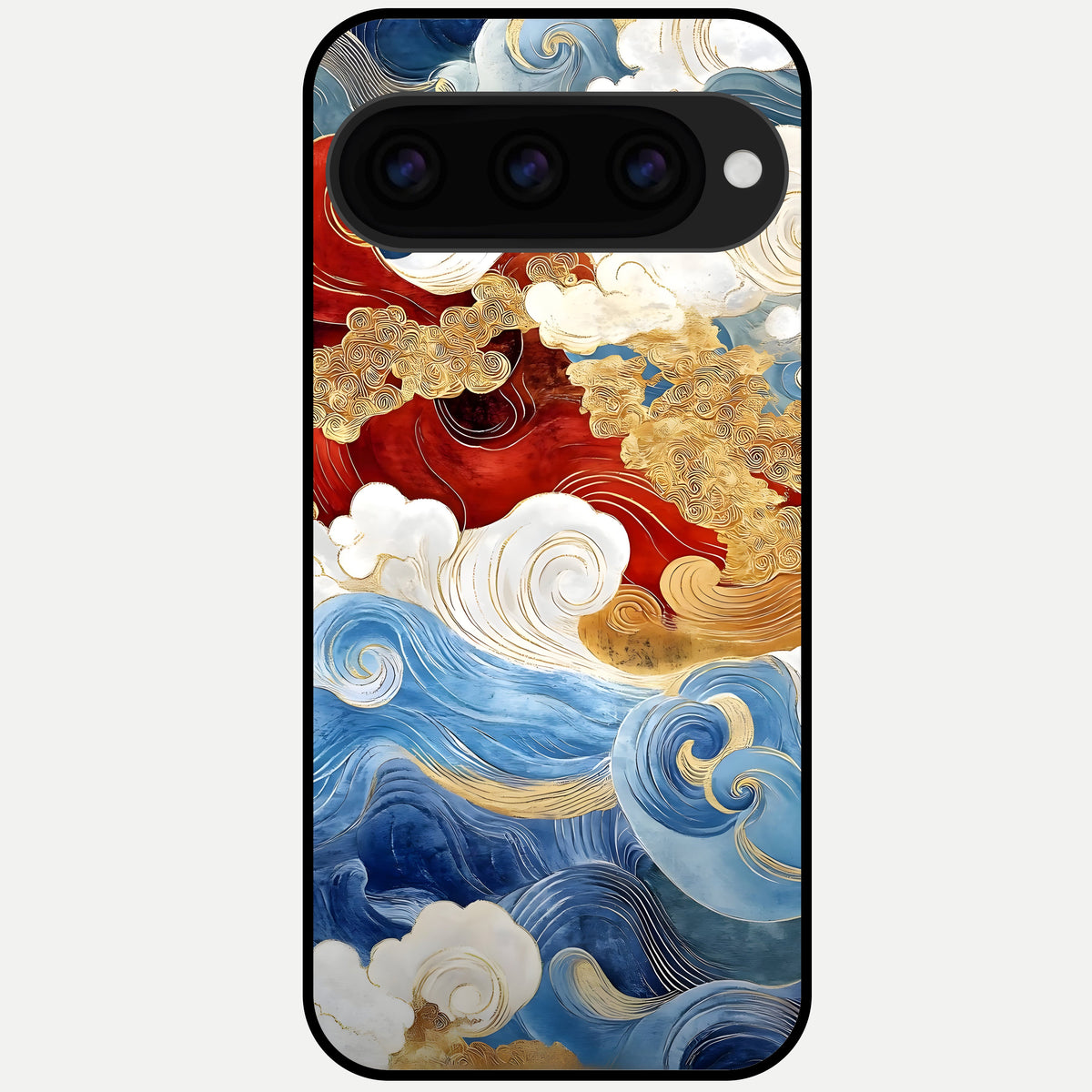  Colored Waves Glass Case For Google Pixel 11 Pro back cover – full design glossy printed glass finish