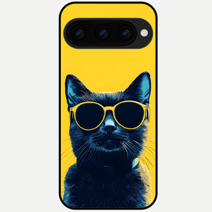  Cool Cat Vibes Glass Case For Google Pixel 11 Pro back cover – full design glossy printed glass finish