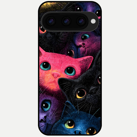  Cosmic Cats Dreams Glass Case For Google Pixel 11 Pro back cover – full design glossy printed glass finish
