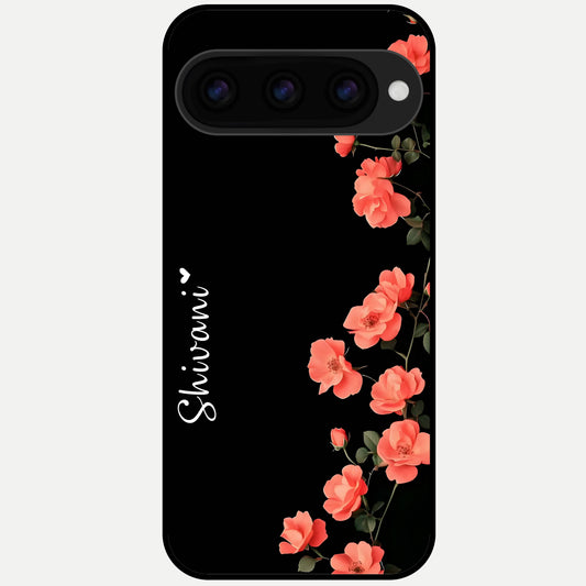  Crimson Bloom Grace Custom Name Glass Case For Google Pixel 11 Pro back cover – full design glossy printed glass finish