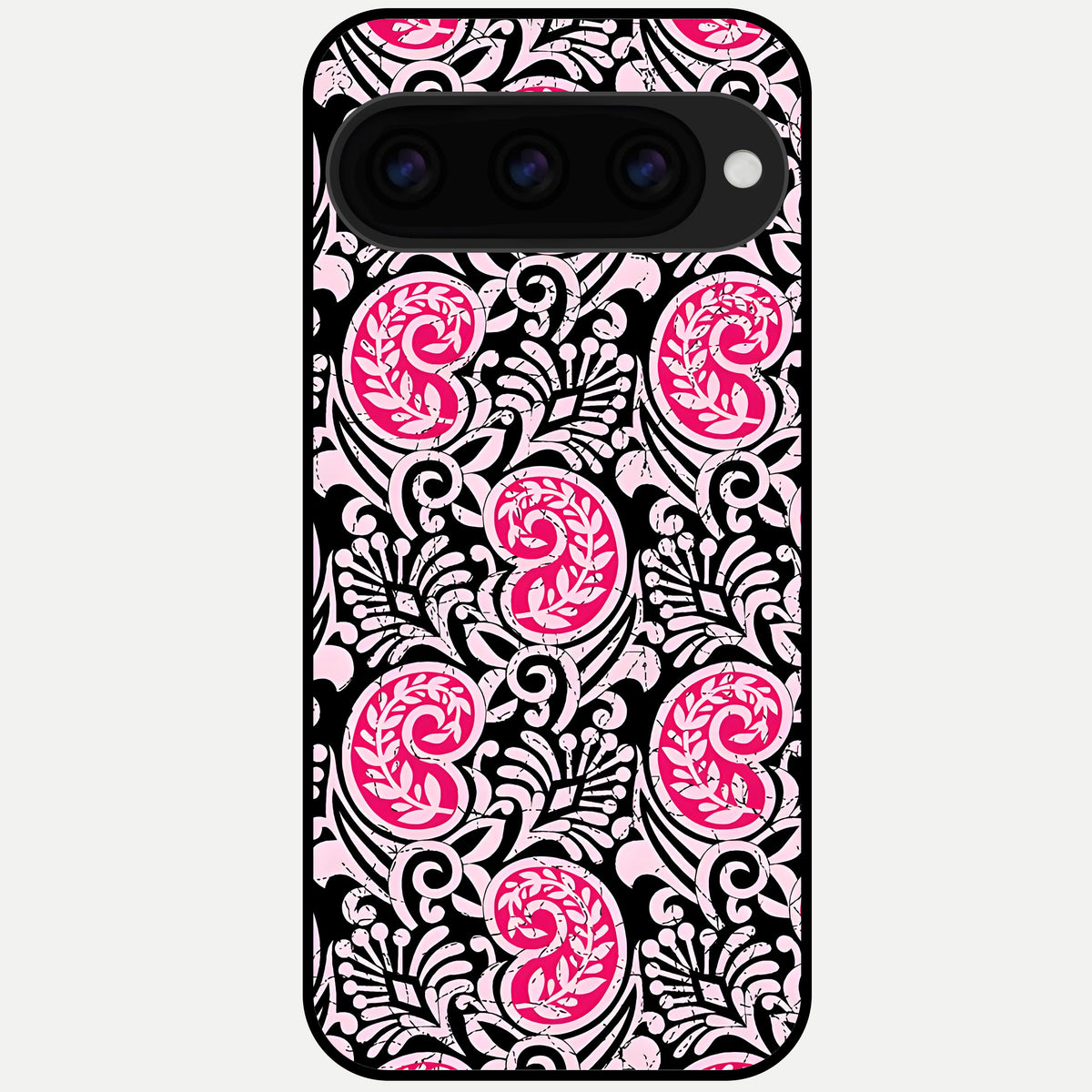  Crimson Paisley Charm Glass Case For Google Pixel 11 Pro back cover – full design glossy printed glass finish