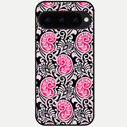  Crimson Paisley Charm Glass Case For Google Pixel 11 Pro back cover – full design glossy printed glass finish