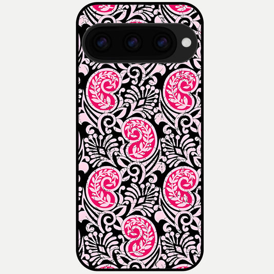  Crimson Paisley Charm Glass Case For Google Pixel 11 Pro back cover – full design glossy printed glass finish