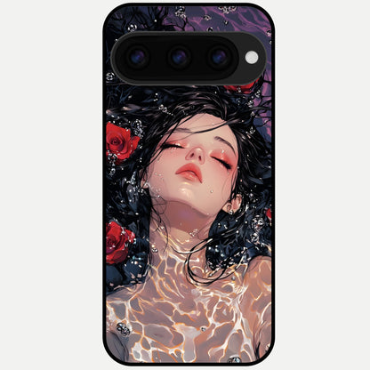  Crimson Rose Serenity Glass Case For Google Pixel 11 Pro back cover – full design glossy printed glass finish