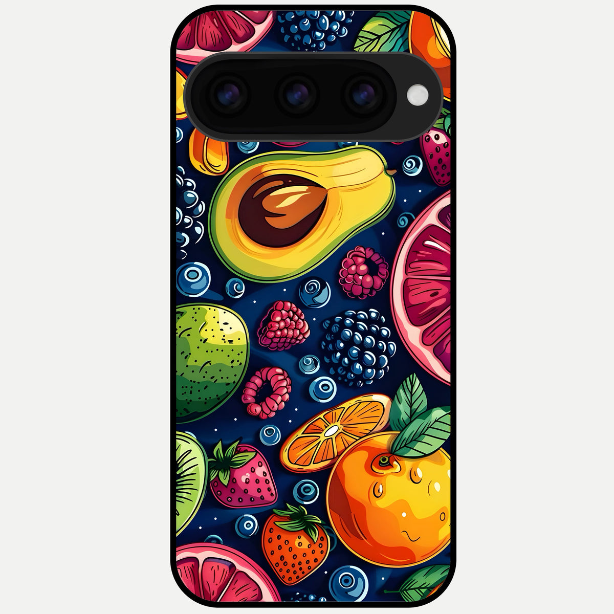  Cute Fruits Art Glass Case For Google Pixel 11 Pro back cover – full design glossy printed glass finish
