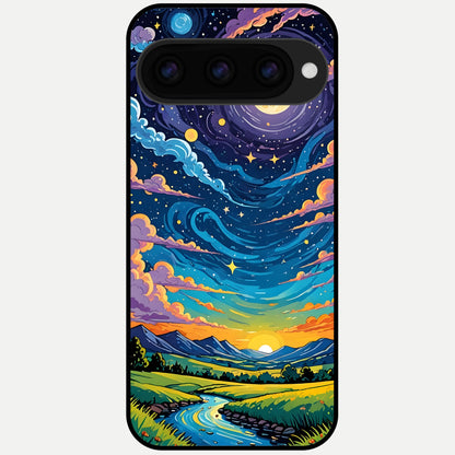  Dreamy Night Landscape Glass Case For Google Pixel 11 Pro back cover – full design glossy printed glass finish