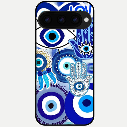  Evil Eyes Dream Glass Case For Google Pixel 11 Pro back cover – full design glossy printed glass finish
