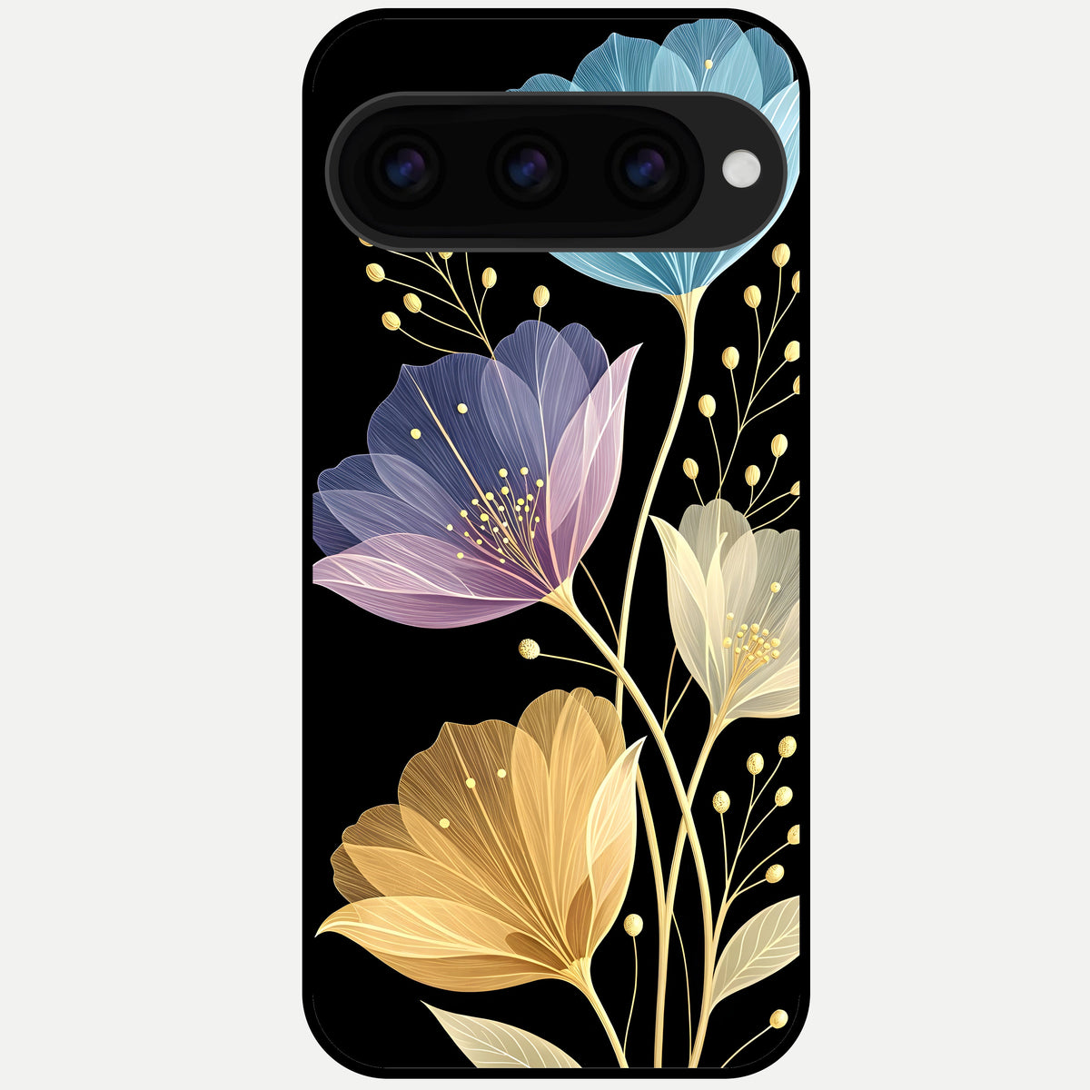  Flower Bloom Glow Glass Case For Google Pixel 11 Pro back cover – full design glossy printed glass finish