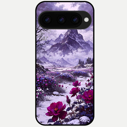  Flower Mountain View Glass Case For Google Pixel 11 Pro back cover – full design glossy printed glass finish