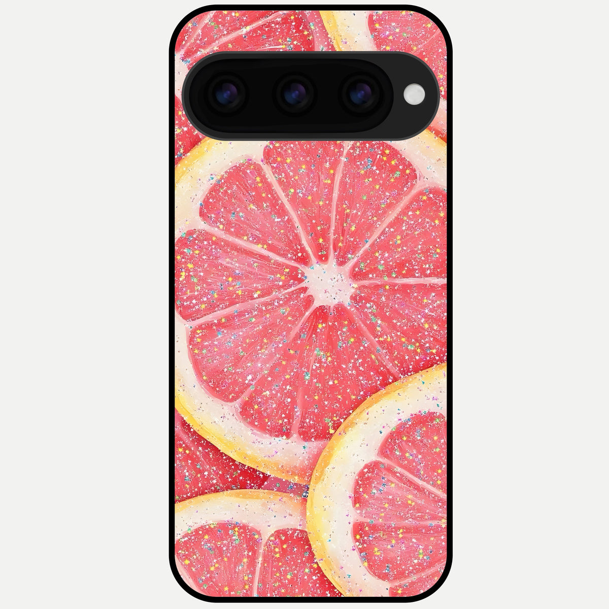  Glitter Grapefruit Glass Case For Google Pixel 11 Pro back cover – full design glossy printed glass finish