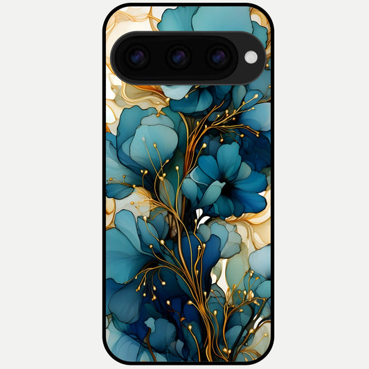  Golden Bloom Symphony Glass Case For Google Pixel 11 Pro back cover – full design glossy printed glass finish