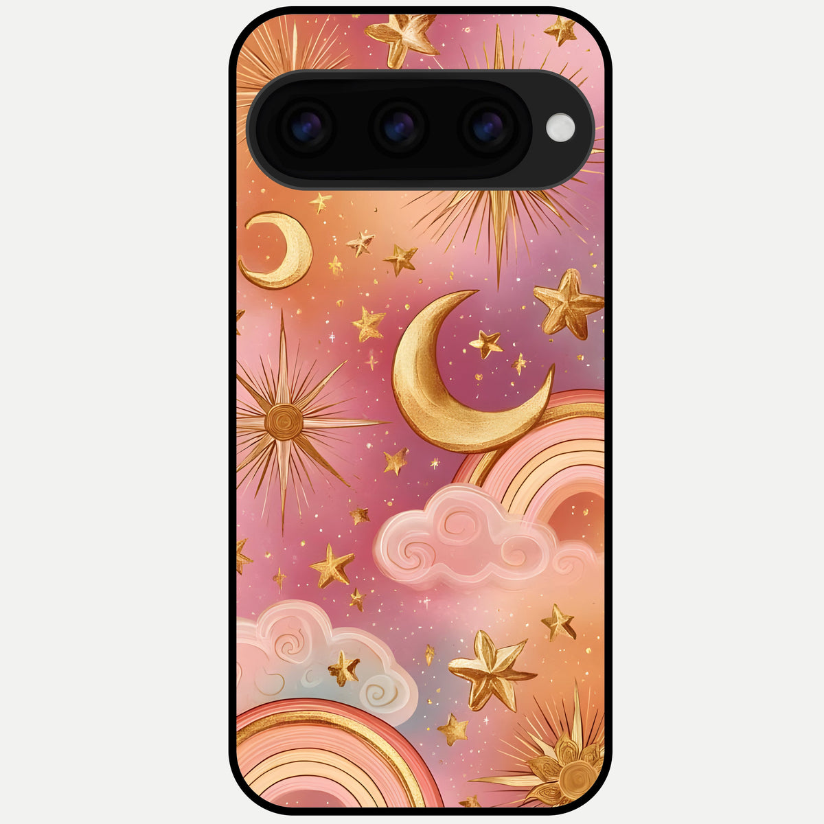 Golden Celestial Dreams Glass Case For Google Pixel 11 Pro back cover – full design glossy printed glass finish