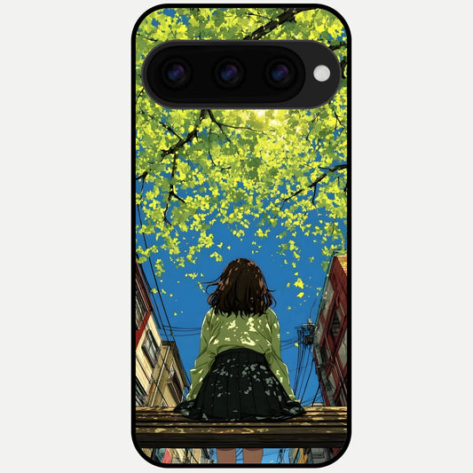  Golden Leaves Glow Glass Case For Google Pixel 11 Pro back cover – full design glossy printed glass finish